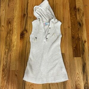 Free People Beach cream Hooded Swim Coverup